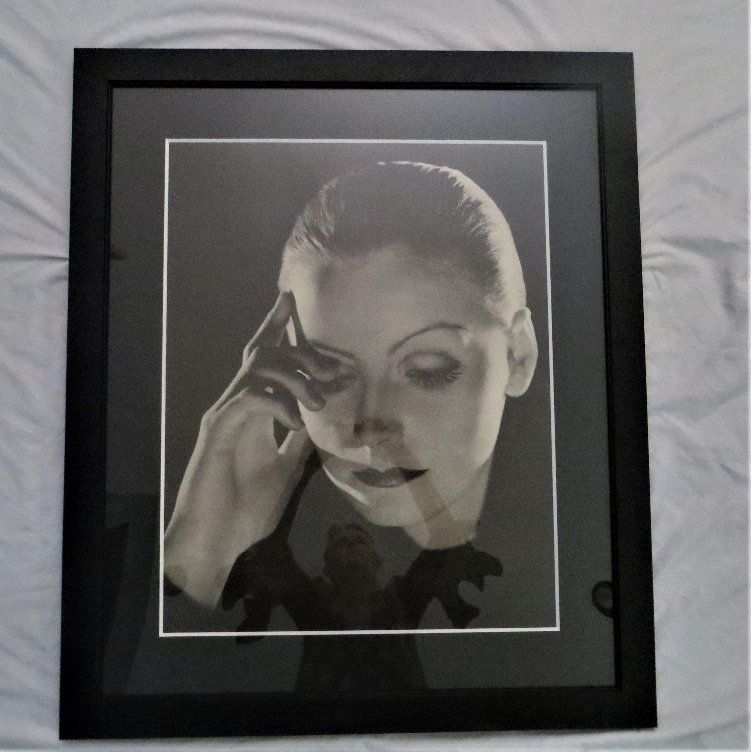 A pair of Photography after Greta Garbo Photo Portrait by Clarence Sinclair Bull. 
A beautiful  photo portrait of a pensive Garbo, shot by the legendary photographer. 
Bull was head of the MGM stills department for more than 40 years and he took