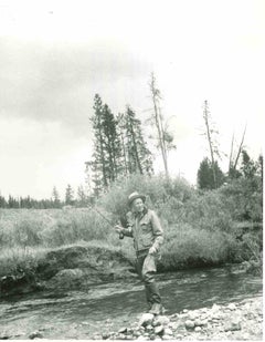 A President Fishes (D. Eisenhower) - Vintage Photograph - Mid 20th Century