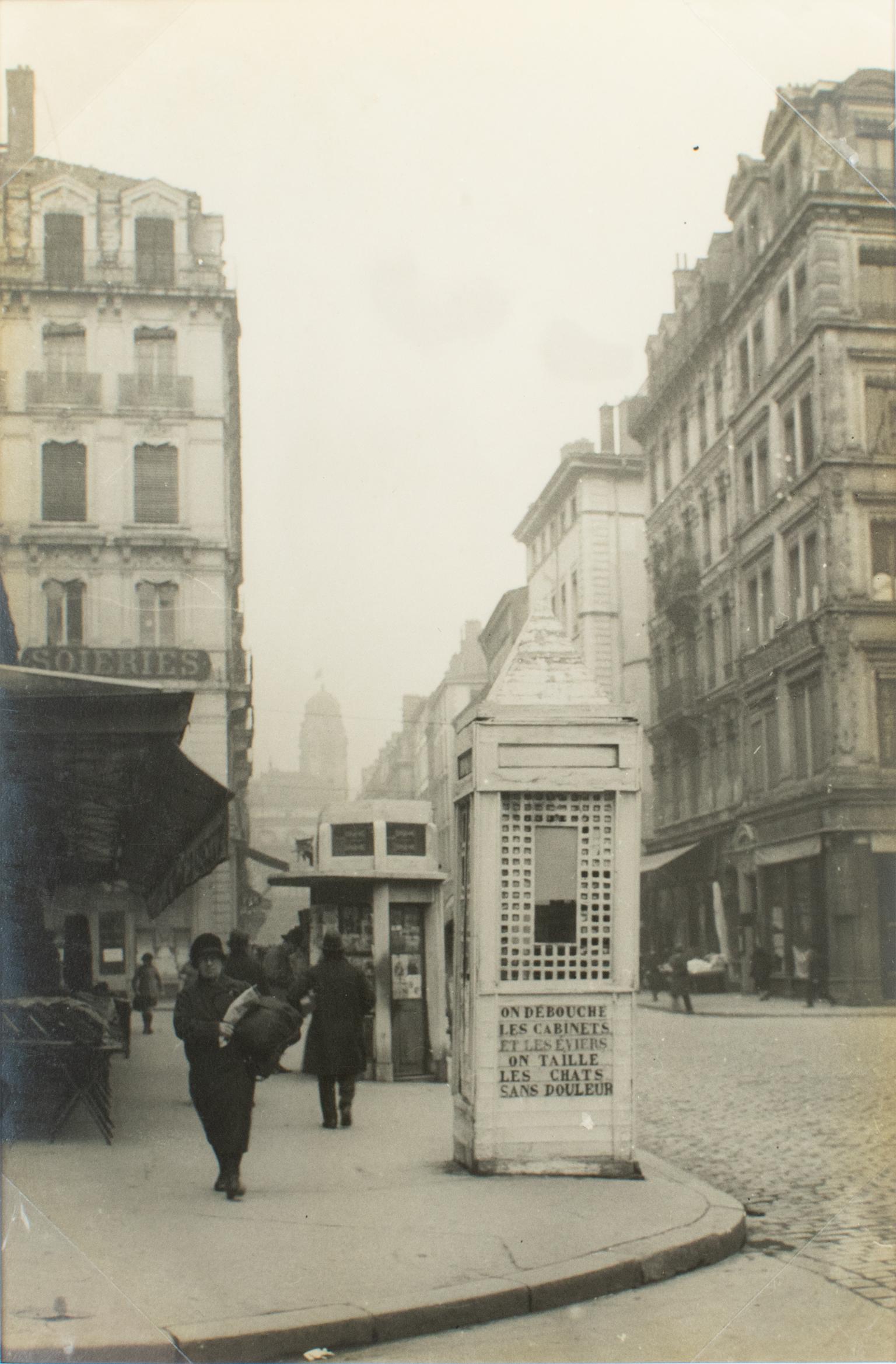A view in Lyon, France 1927, Silver Gelatin Black and White Photography