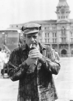 L'acteur Marcello Mastroianni - Photographie vintage b/w, 1985