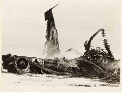 Airplane on fire - Vintage Photograph - 1960s