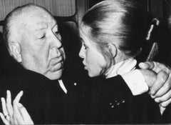Alfred Hitchcock and Claude Jade - Vintage Photograph - 1960s