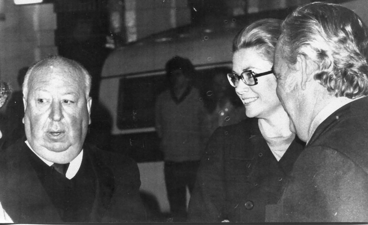 Alfred Hitchcock, Grace Kelly, Prince Ranieri - Vintage Photograph - 1972