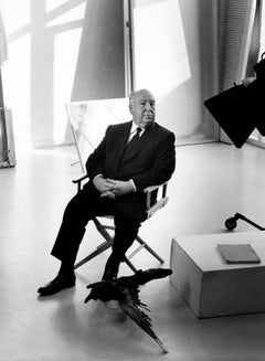 Alfred Hitchcock on the Set of "The Birds" Globe Photos Fine Art Print