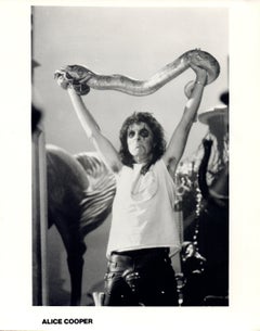 Alice Cooper Performing with Snake Vintage Original Photograph