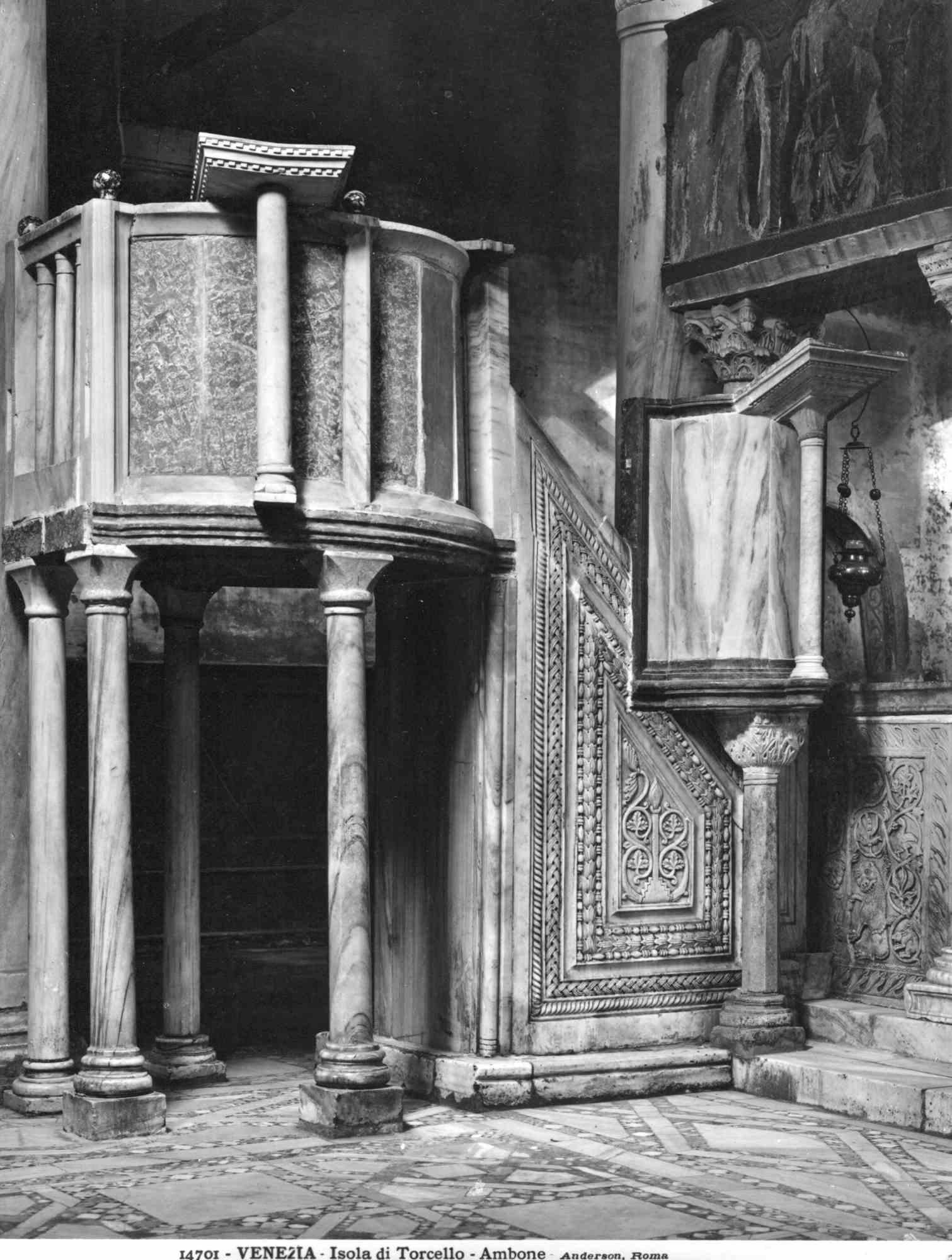 Unknown Black and White Photograph - Ambone - Cathedral of Torcello - Vintage Photo Detail - Early 20th Century