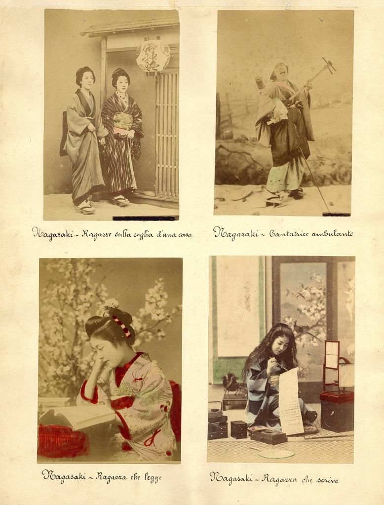 Ancient Portraits of Women from Nagasaki - Hand-Colored Albumen Print 1870/1890