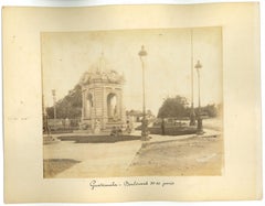 Antica veduta di Città del Guatemala - Foto d'epoca originale - 1880