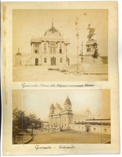 Antike Ansicht von Guatemala-Stadt - Originale Vintage-Fotos - 1880er Jahre