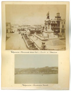 Ancient View of Valparaiso Chile - Original Vintage Photos - 1880s