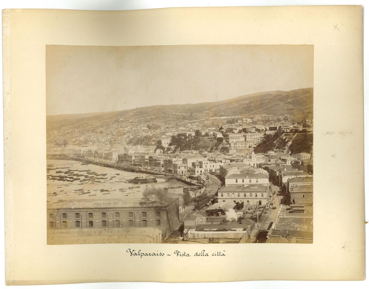 Ancient View of Valparaiso Chile - Original Vintage Photos - 1880s