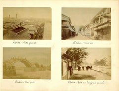 Antique Ancient Views of Osaka - Hand-Colored Albumen Print 1870/1890