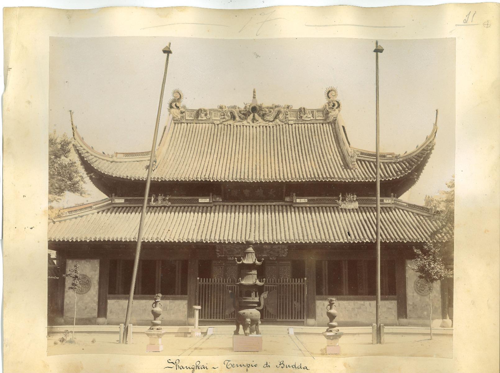 Ancient Views of Shanghai - Buddha temple - Original Albumen Print - 1890s - Photograph by Unknown