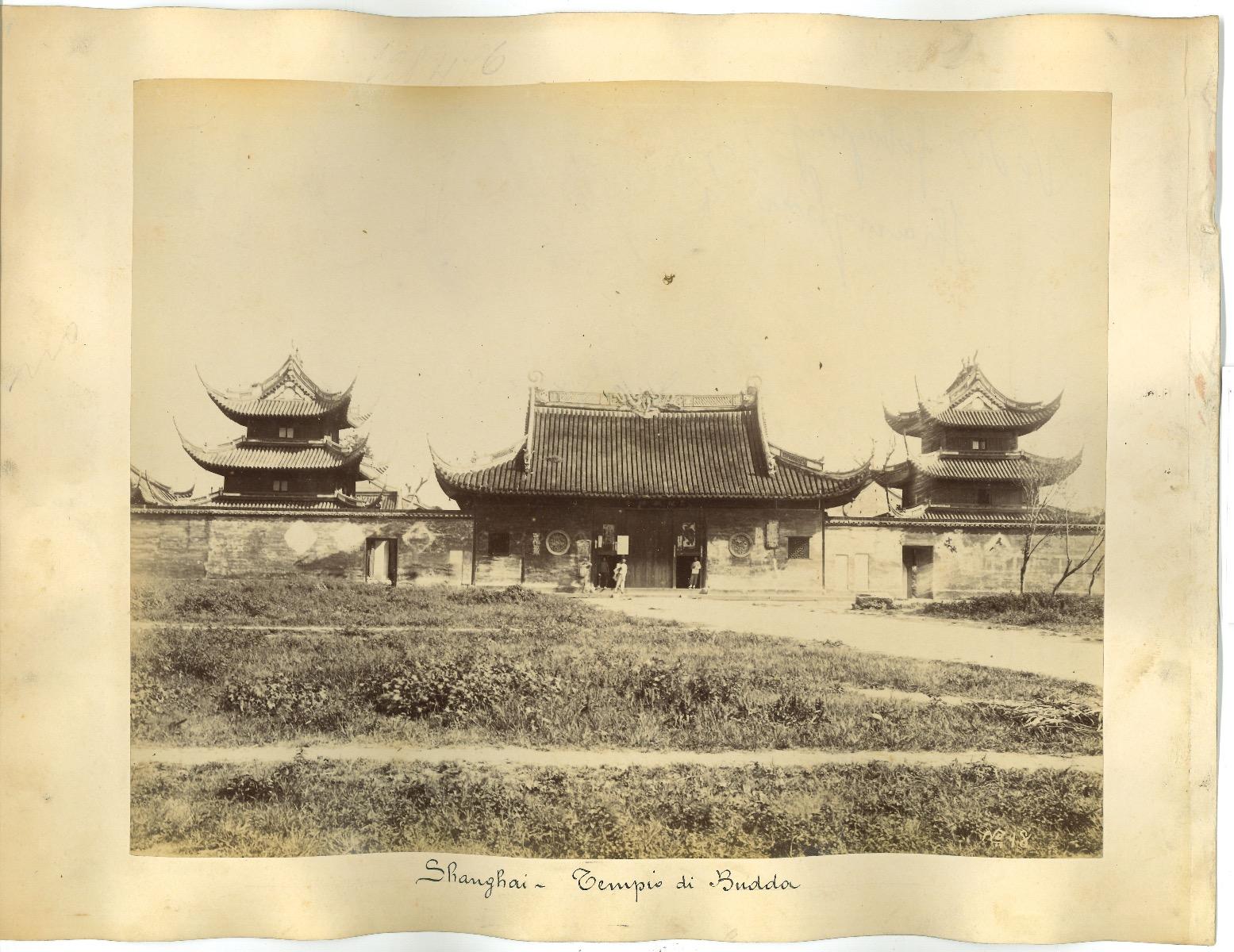 Unknown Figurative Photograph - Ancient Views of Shanghai - Buddha temple - Original Albumen Print - 1890s