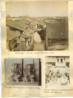 Antike Ansichten von Shanghai - Buddha-Tempel - Original Albumendruck - 1890er Jahre
