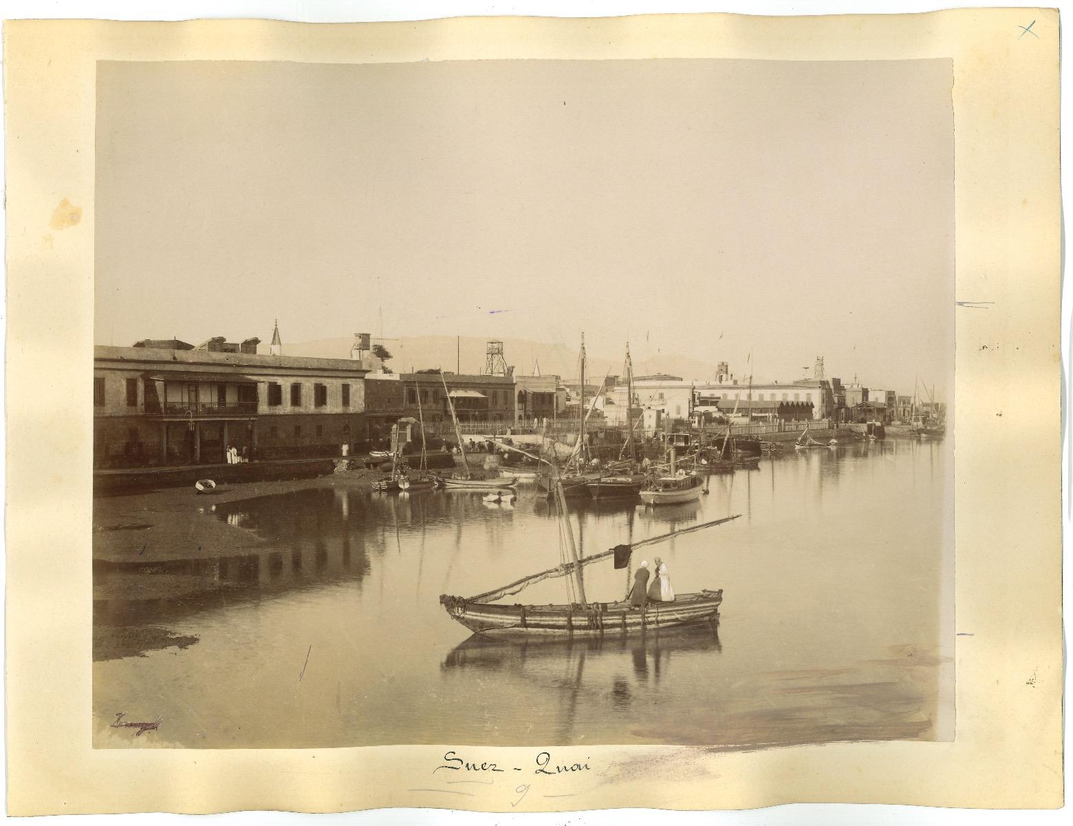 Vistas antiguas de Suez - Impresión original a la albúmina - 1880s/90s - Photograph de Unknown