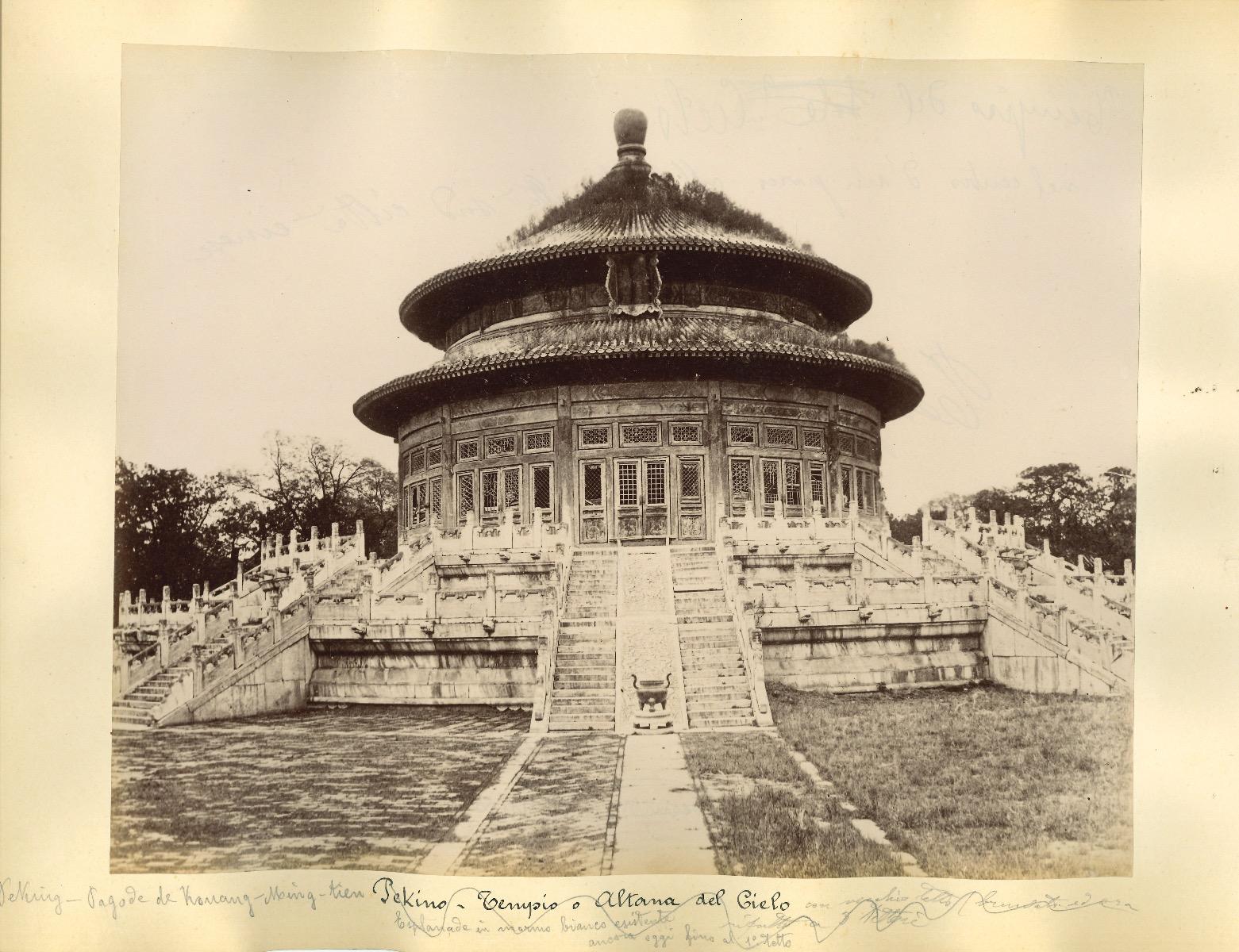 Ancient Views of the Temple of Heaven in Beijing- Original Albumen Print - 1890s - Photograph by Unknown