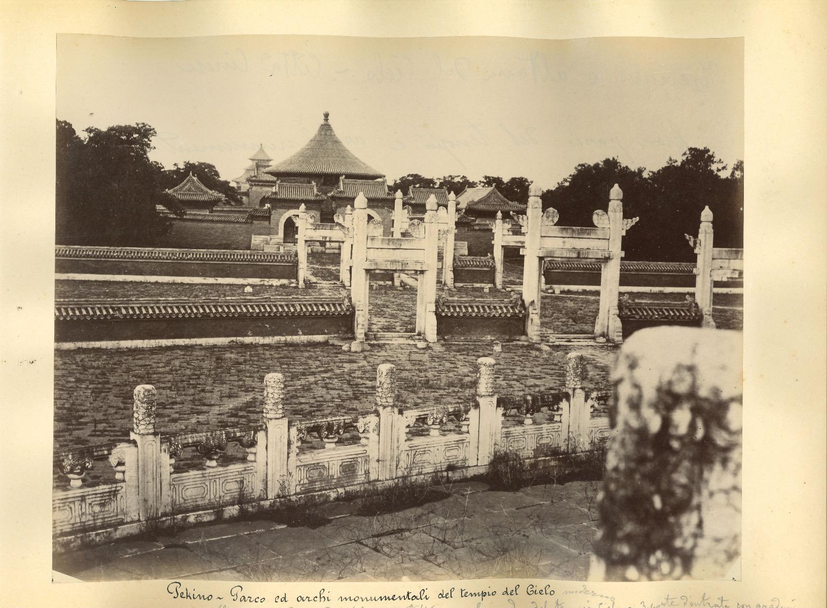 Unknown Figurative Photograph - Ancient Views of the Temple of Heaven in Beijing- Original Albumen Print - 1890s