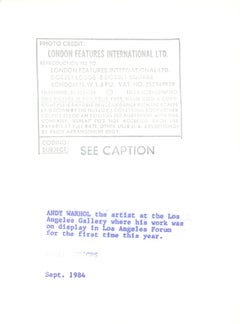 Andy Warhol in Los Angeles Vintage Original Photograph