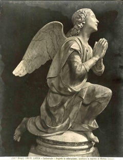 Angel in Adoration - Antique B/w Photograph - Early 20th Century