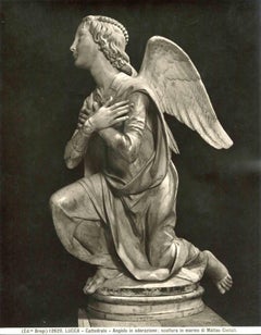 Angel in Adoration - Vintage B/w Photograph - Early 20th Century