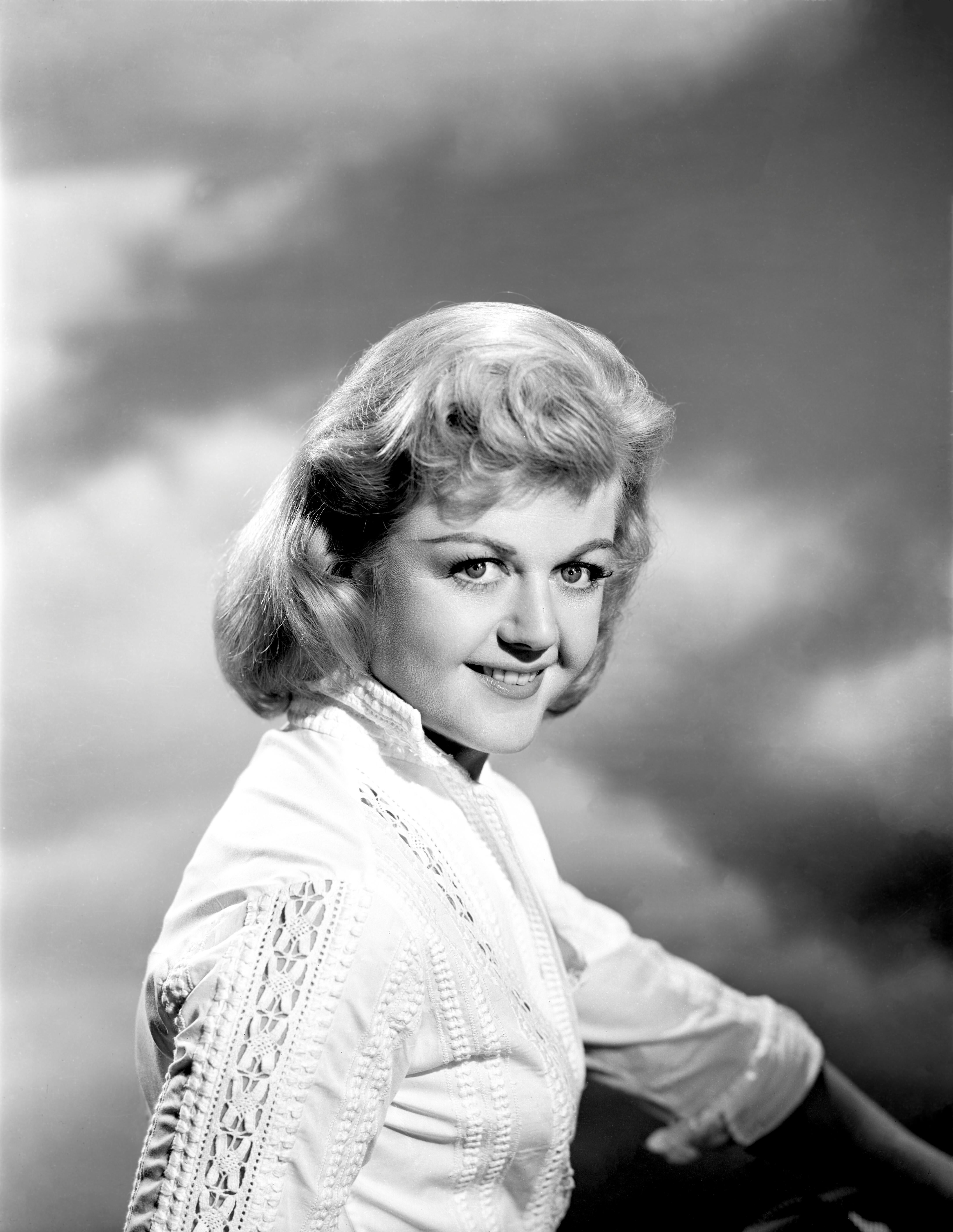 Unknown Black and White Photograph - Angela Lansbury Smiling in the Studio Movie Star News Fine Art Print