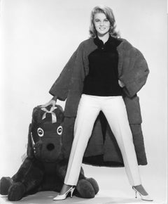 Ann Margaret Smiling with Plush Dog Vintage Original Photograph