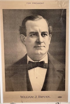 Antique Anonymous WILLIAM JENNINGS BRYAN. ELECTION POSTER. Lithograph, 1900 . Poster for