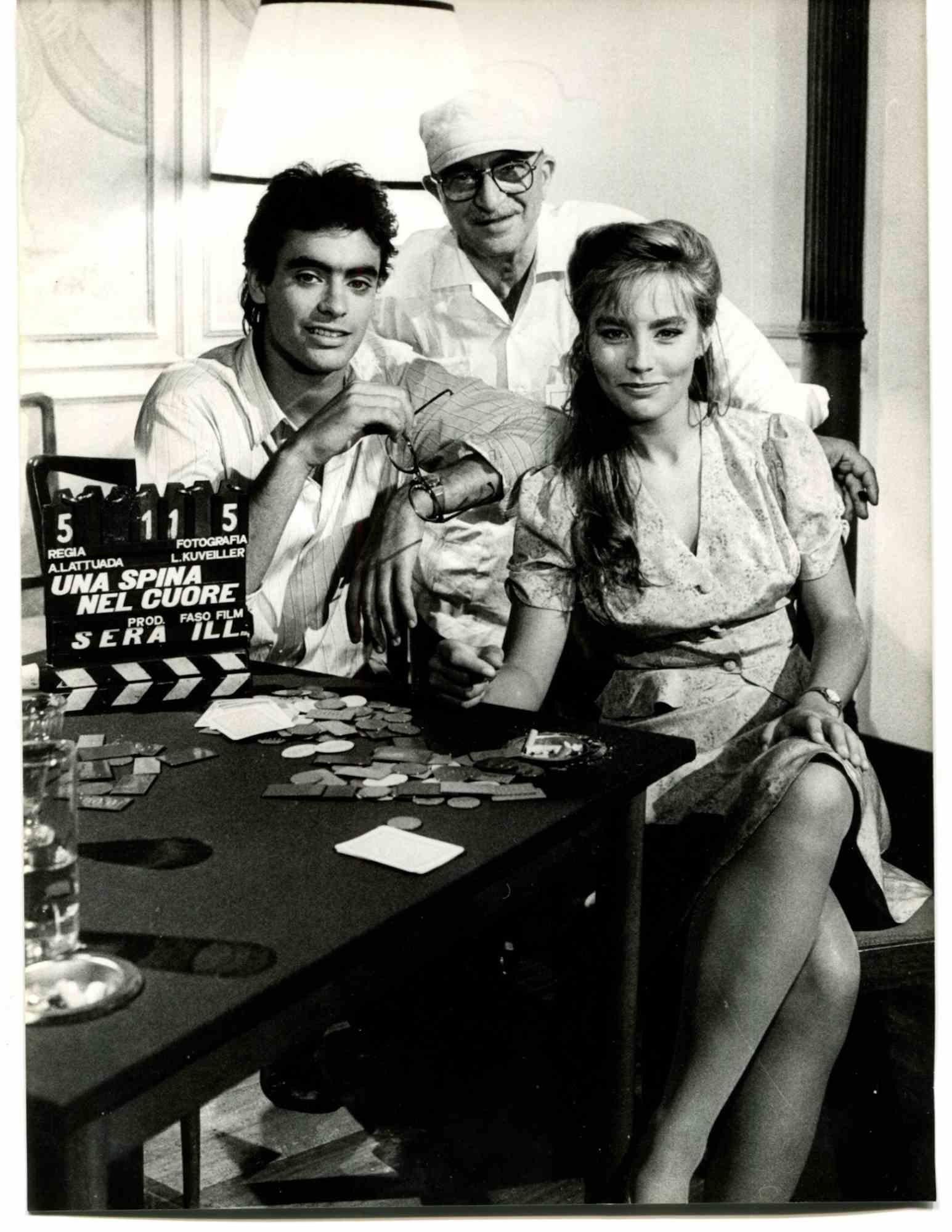 Unknown Portrait Photograph - Anthony Delon , Sophie Duez and  Alberto Lattuada in A Thorn  - Photo - 1986