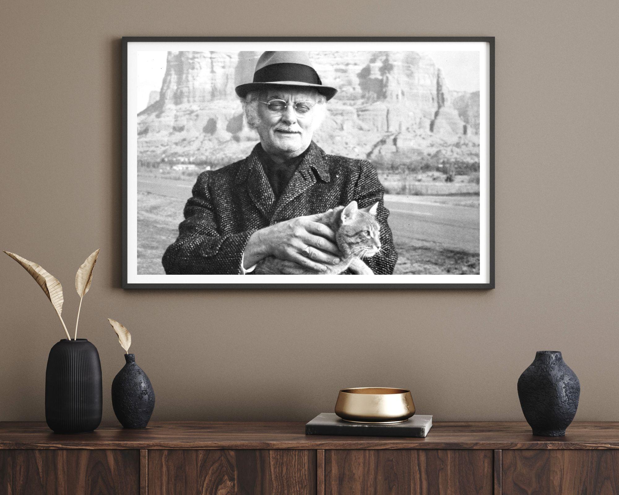 Art Carney with Cat - Photograph by Unknown