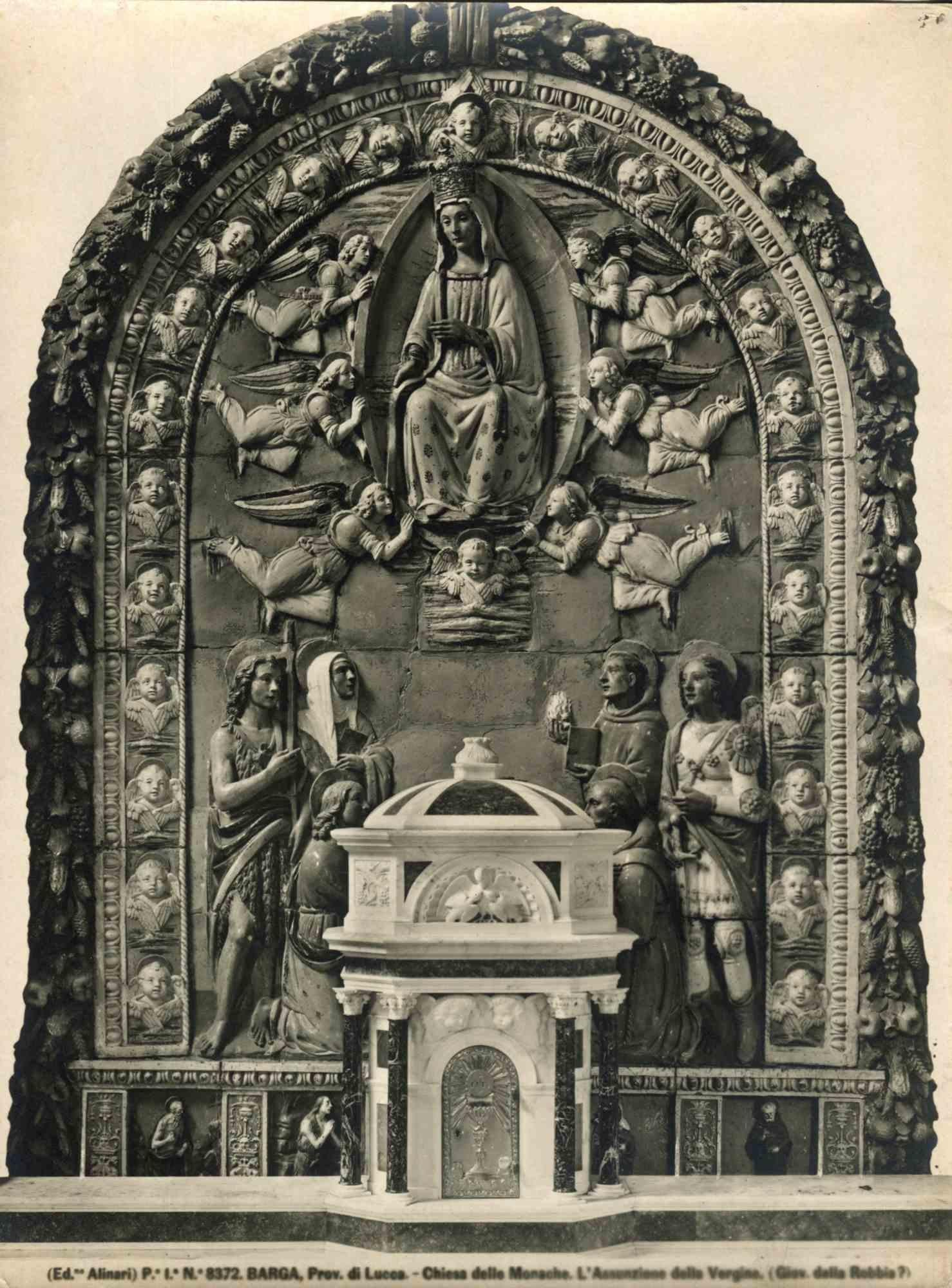 Assumption of Mary, Monache Church, Barga -Vintage Photo Detail  - Early 1900