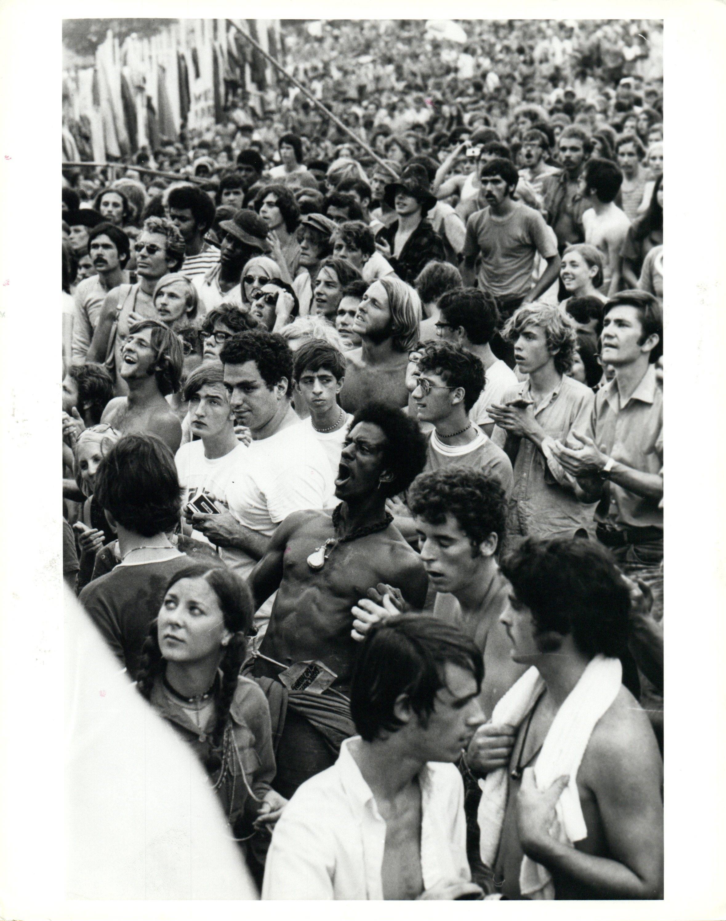 Unknown Black and White Photograph - Audience at Woodstock Vintage Original Photograph