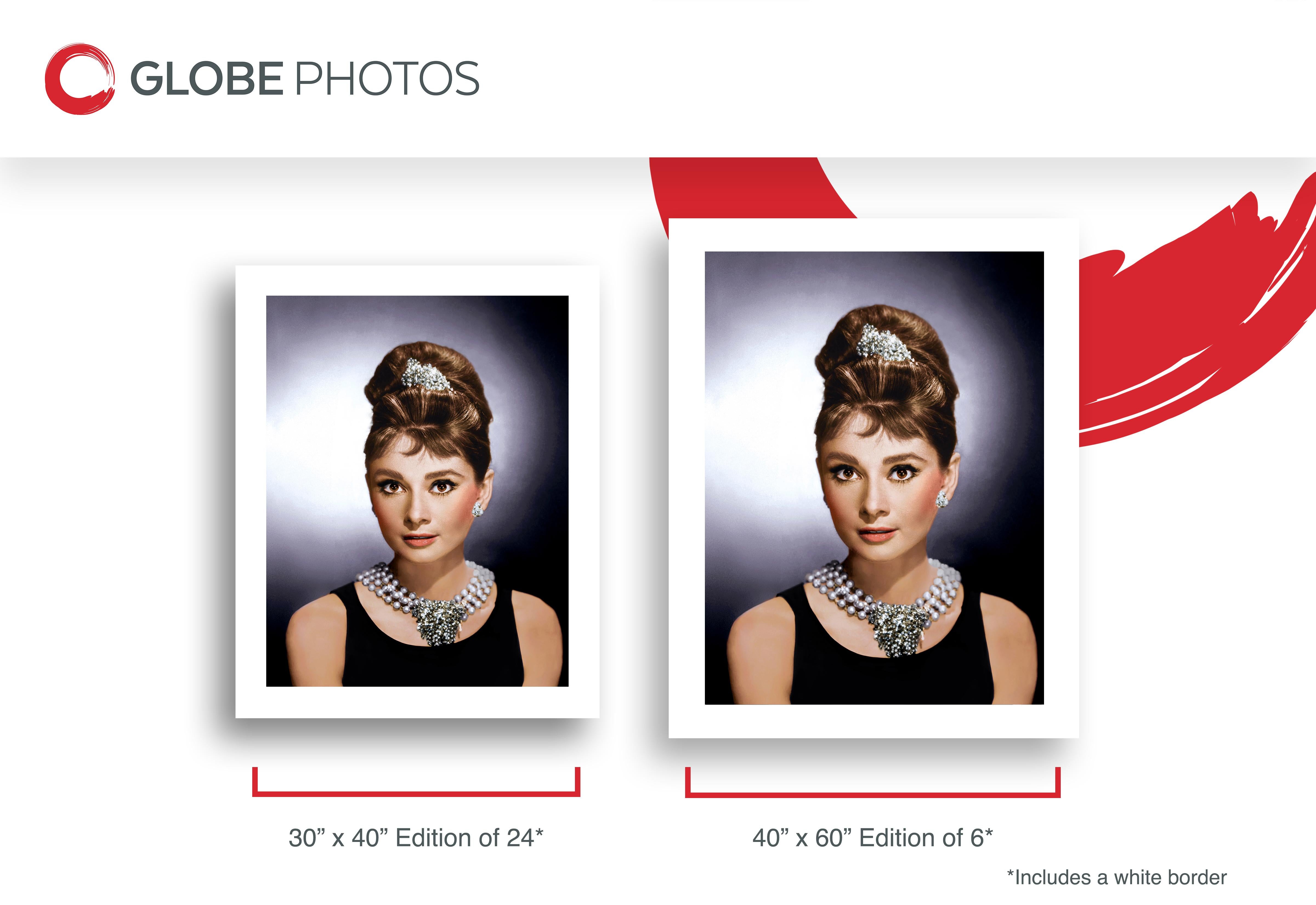 This elegant selectively colored promotional portrait features Audrey Hepburn in her role for 