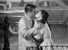 Vintage Audrey Hepburn George Peppard Kiss In The Rain 1961  - Archival Pigment print 