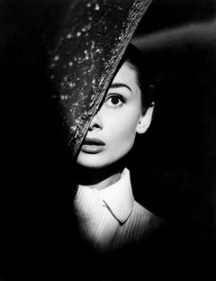 Audrey Hepburn Glamour in Shadow Globe Photos Fine Art Print