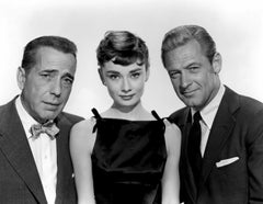Audrey Hepburn, Humphrey Bogart, and William Holden Globe Photos Fine Art Print