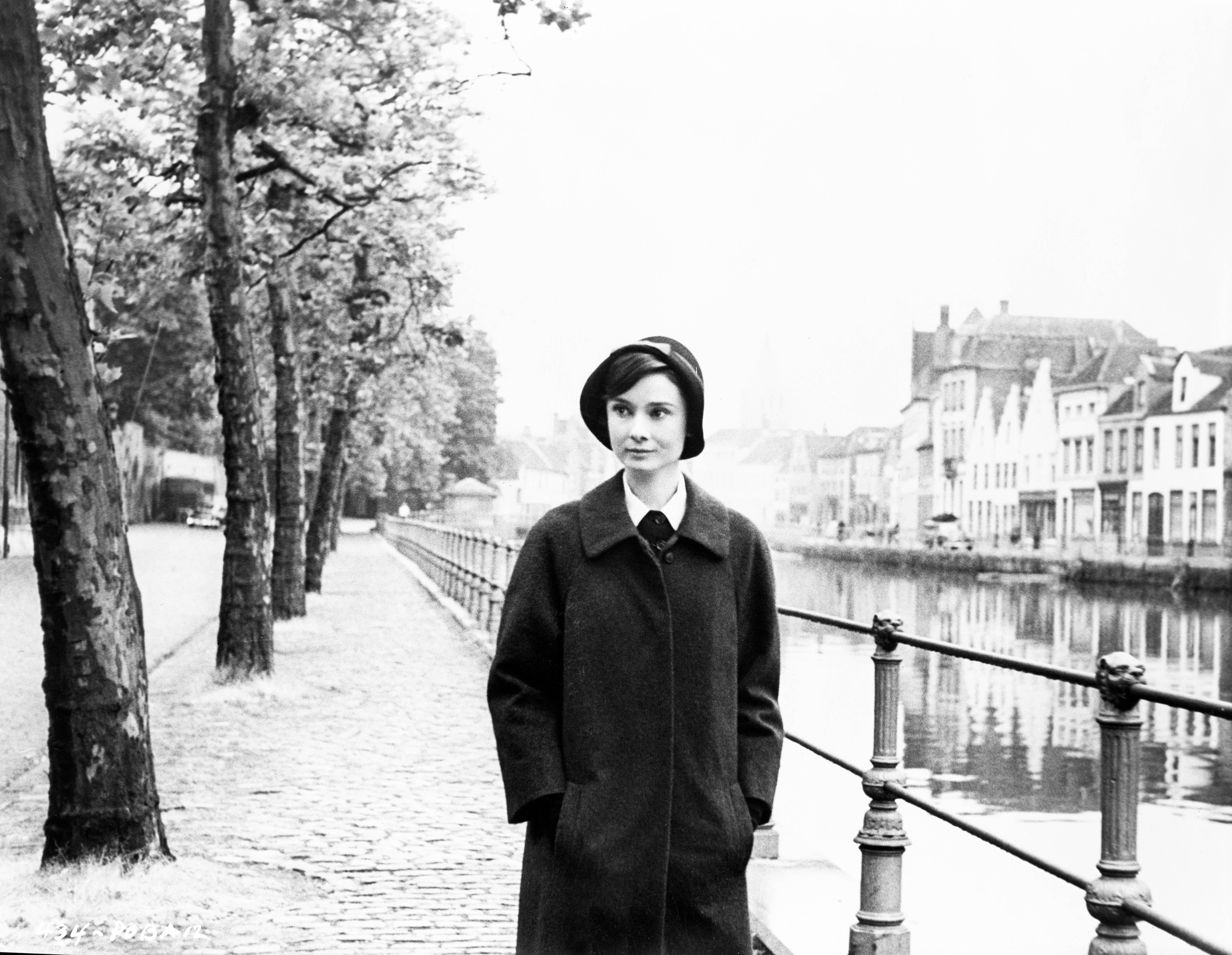 Unknown Portrait Photograph - Audrey Hepburn on a Walk Fine Art Print