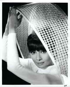 Audrey Hepburn Posed in Wicker Chair Vintage Original Photograph