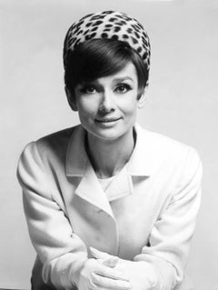 Vintage Audrey Hepburn Smiling in Leopard Hat Globe Photos Fine Art Print