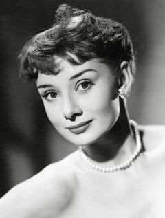 Audrey Hepburn Smiling in Pearls Globe Photos Fine Art Print