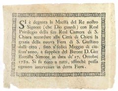 Authorization for the Fiera of S. Giustino in Chieti - 1789