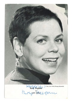 Autograph by Ruth Stephan - Vintage b/w Postcard - 1960s