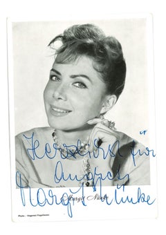 Retrato autógrafo de Margit Nünke - Tarjeta postal original en blanco y negro - Años 50