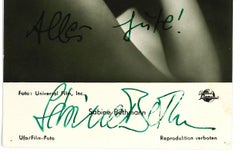 Autograph Portrait of Sabine Bethmann - Vintage b/w Postcard - 1950s