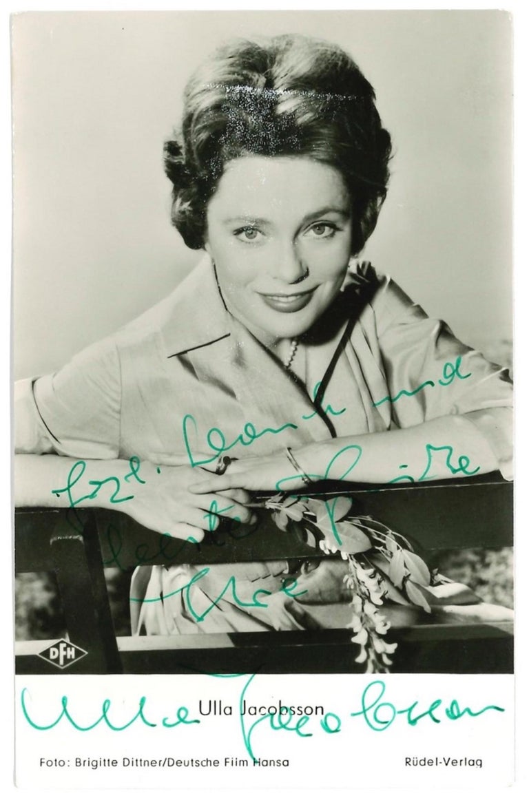 Unknown Autograph Portrait of Ulla Jacobsson Original b/w Postcard