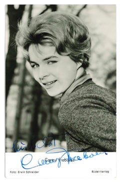 Autographed by Conny Froboess - Vintage b/w Postcard - 1960s