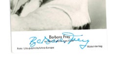 Ritratto autografato di Barbara Frey - Cartolina vintage in b/n - Anni '60