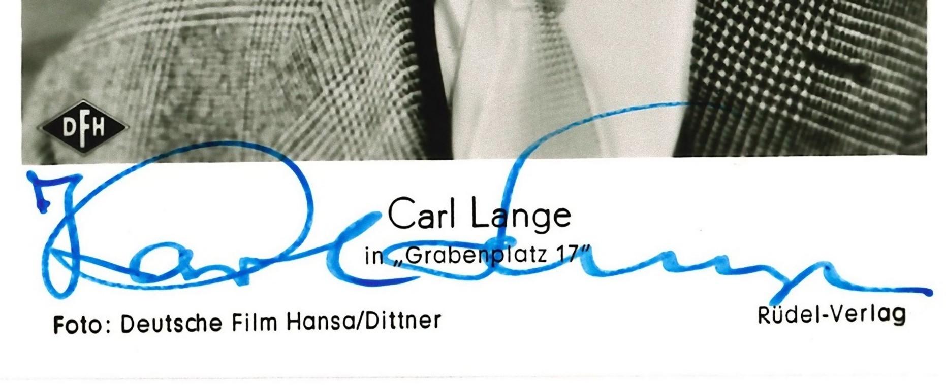 Autographed Portrait of Carl Lange - Vintage b/w Postcard -1960s - Photograph by Unknown