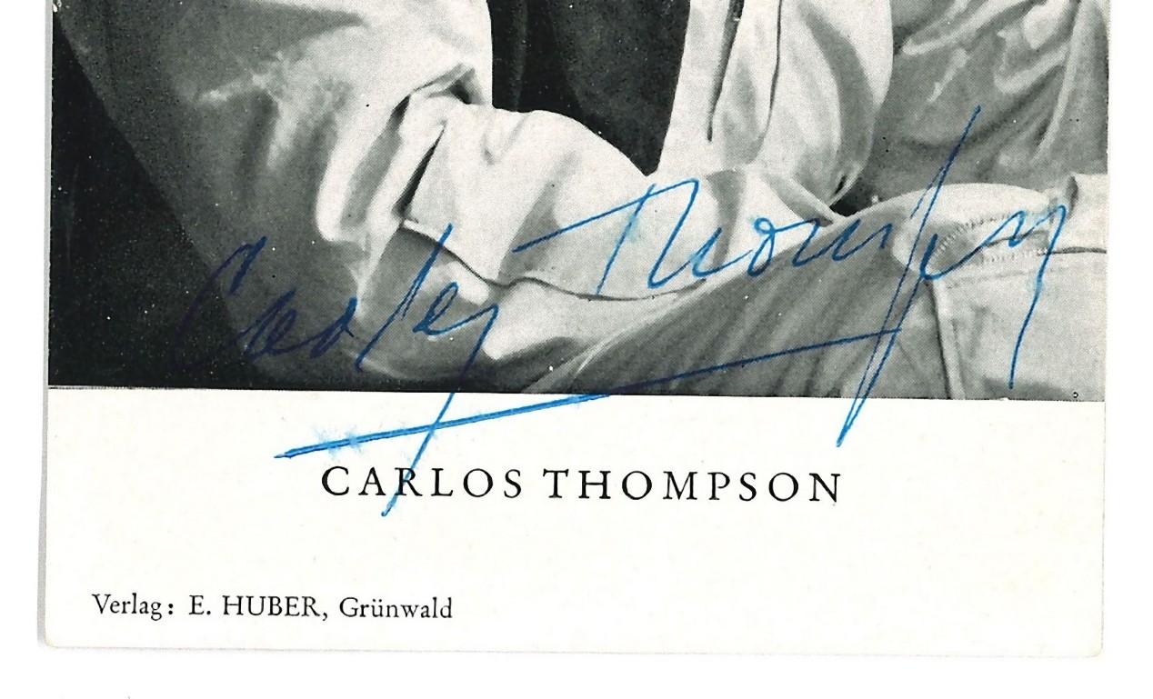 Autographed Portrait of Carlos Thompson - 1960s - Photograph by Unknown