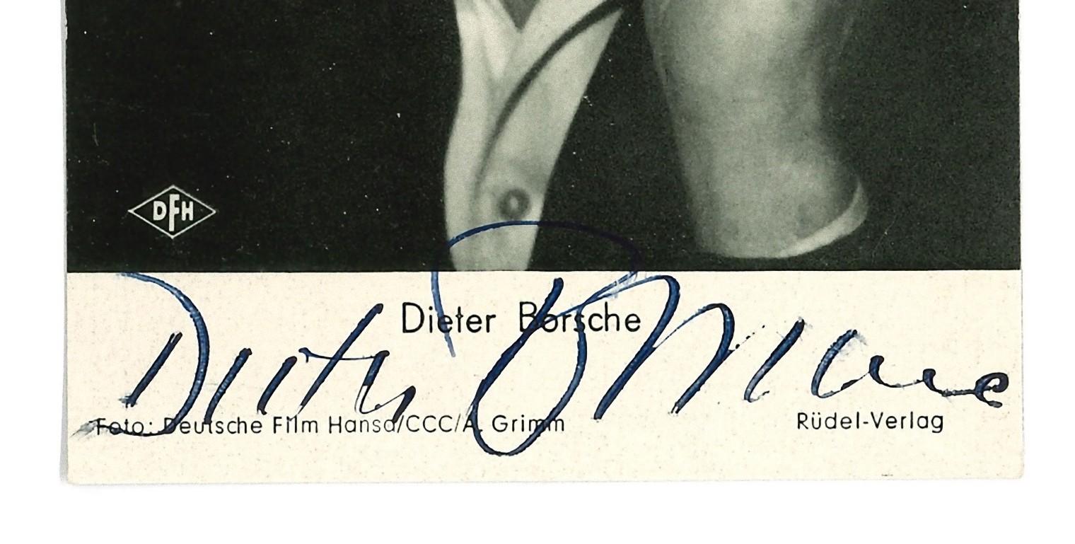 Autographed Portrait of Dieter Borsche - 1960s - Photograph by Unknown